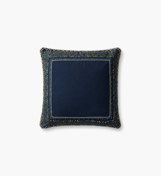 Garden Vines Embroidered Pillow - Blue - Embroidered Throw Pillow
