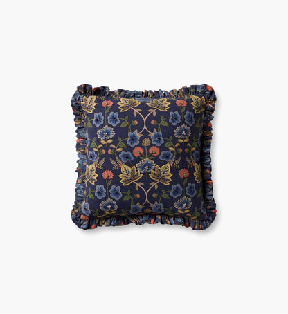 Maple Embroidered Pillow - Blue - Embroidered Throw Pillow
