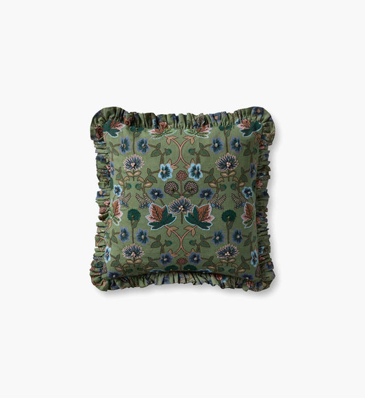 Maple Embroidered Pillow - Green - Embroidered Throw Pillow