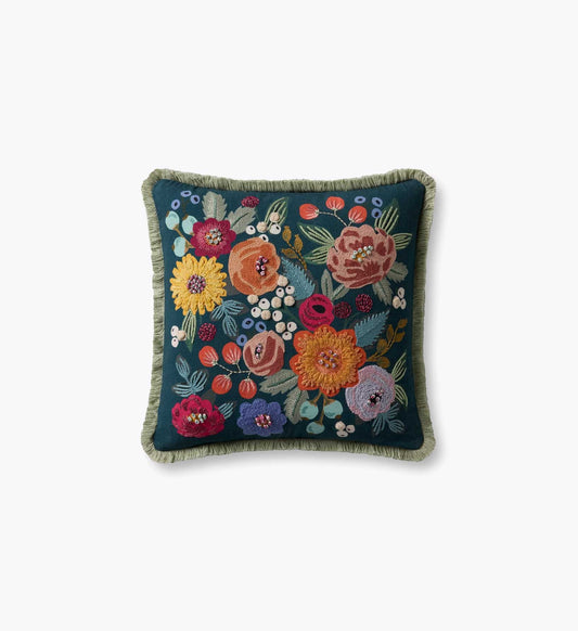 Vintage Garden Embroidered Pillow - Multi - Embroidered Throw Pillow