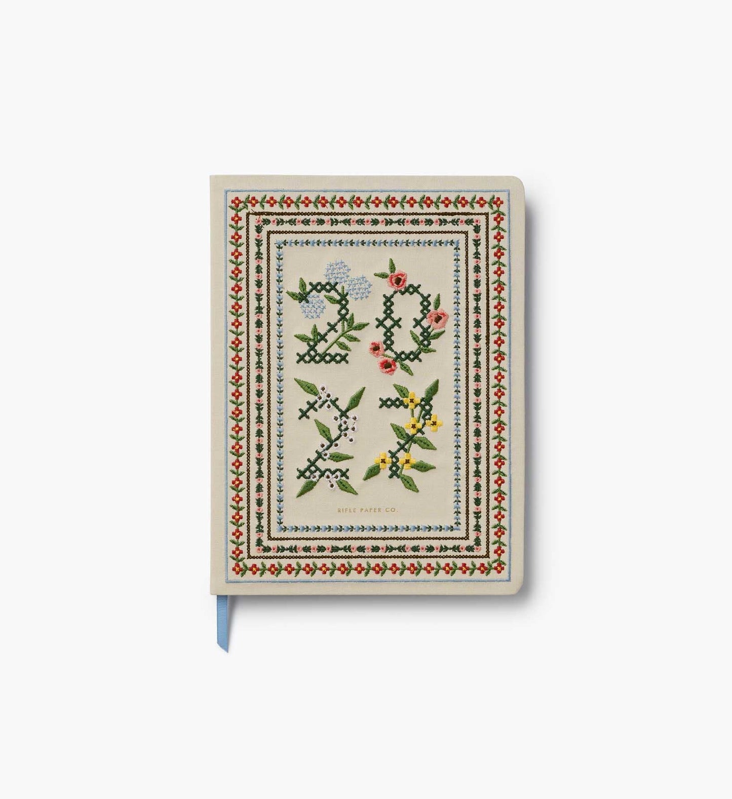 2027 12-Month Embroidered Bookbound Planner - Heritage Sampler - Academic Spiral Planner