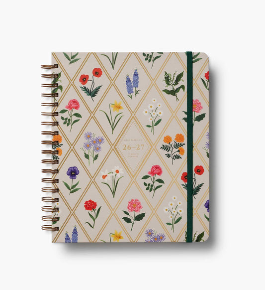 2026-2027 17-Month Academic Hardcover Spiral Planner - Garden Study - Academic Spiral Planner