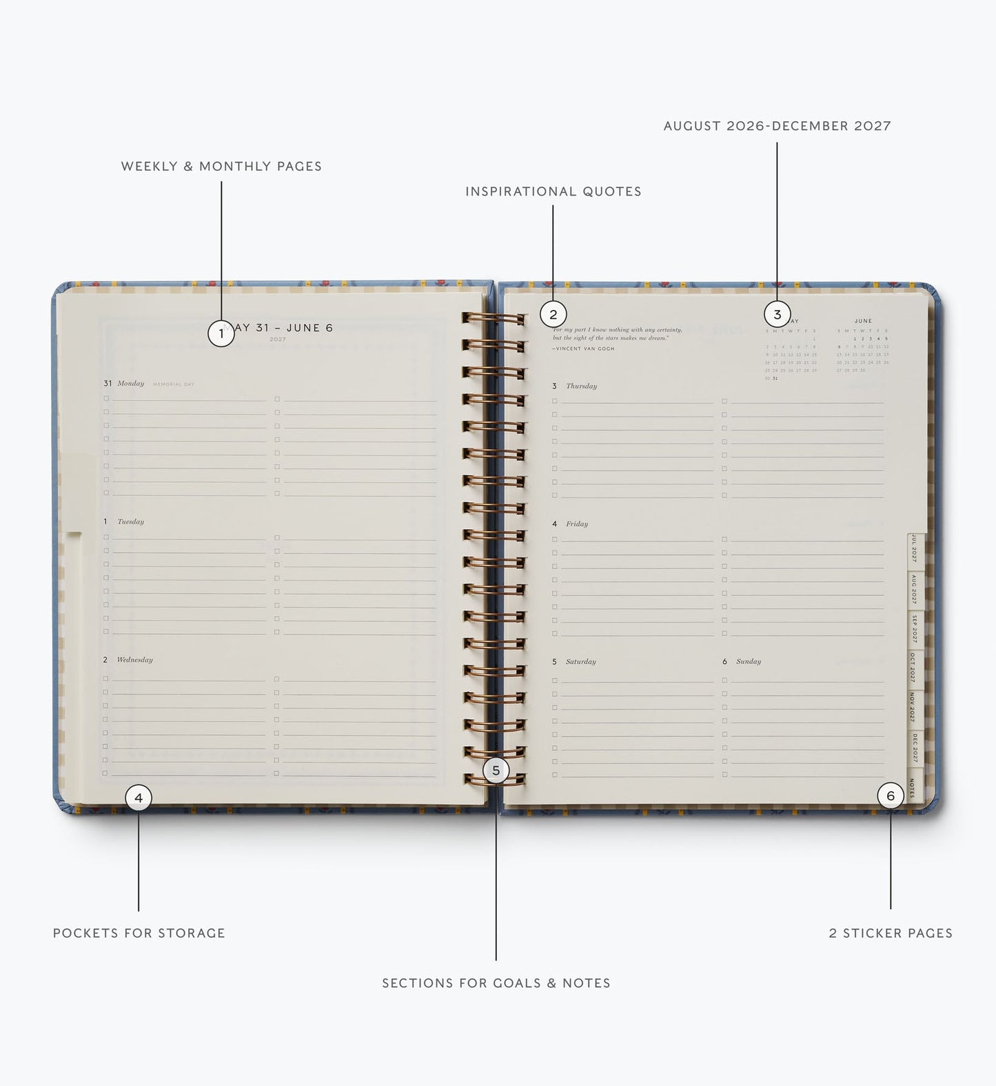 2026-2027 17-Month Academic Hardcover Spiral Planner - Schoolhouse