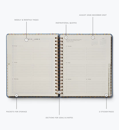 2026-2027 17-Month Academic Hardcover Spiral Planner - Schoolhouse