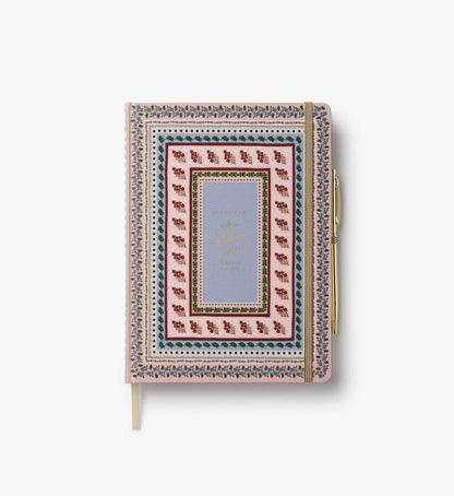 2027 12-Month Hardcover Planner with Pen - Paisley - Retractable Gel Pens