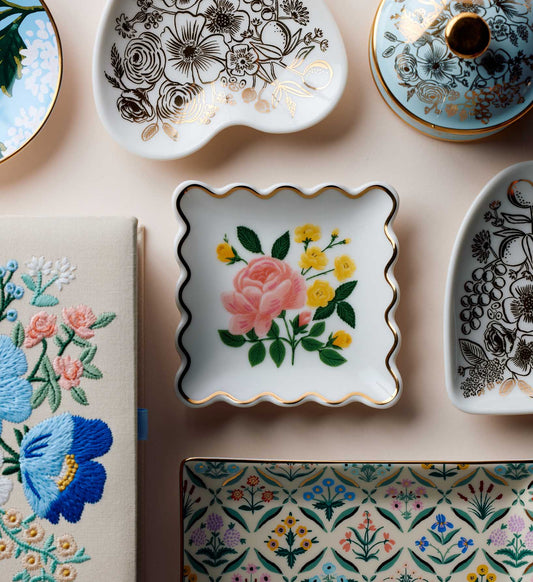 Porcelain Ring Dish - Roses