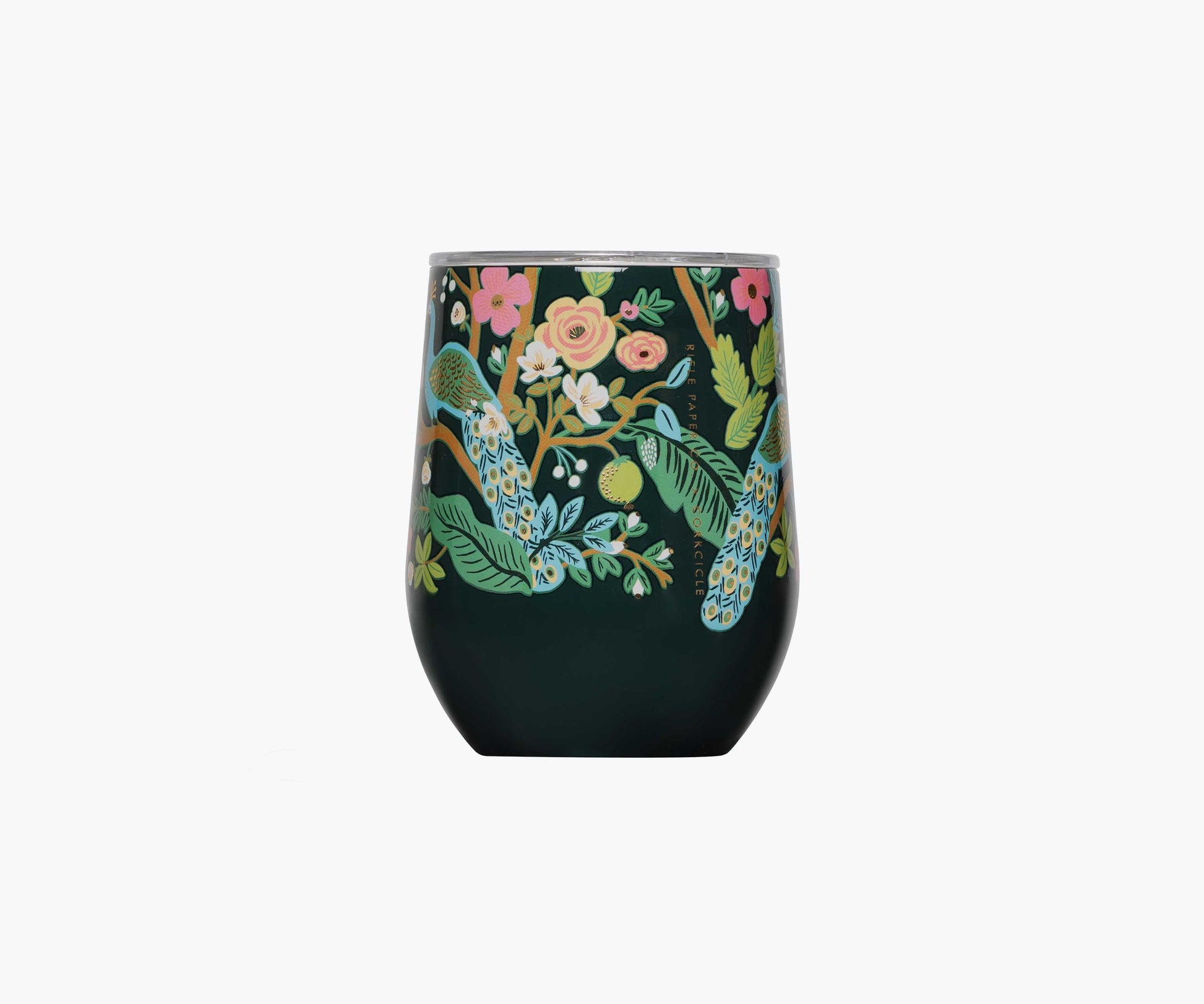 Stemless Wine Cup - Peacock - Premium Design Accessory