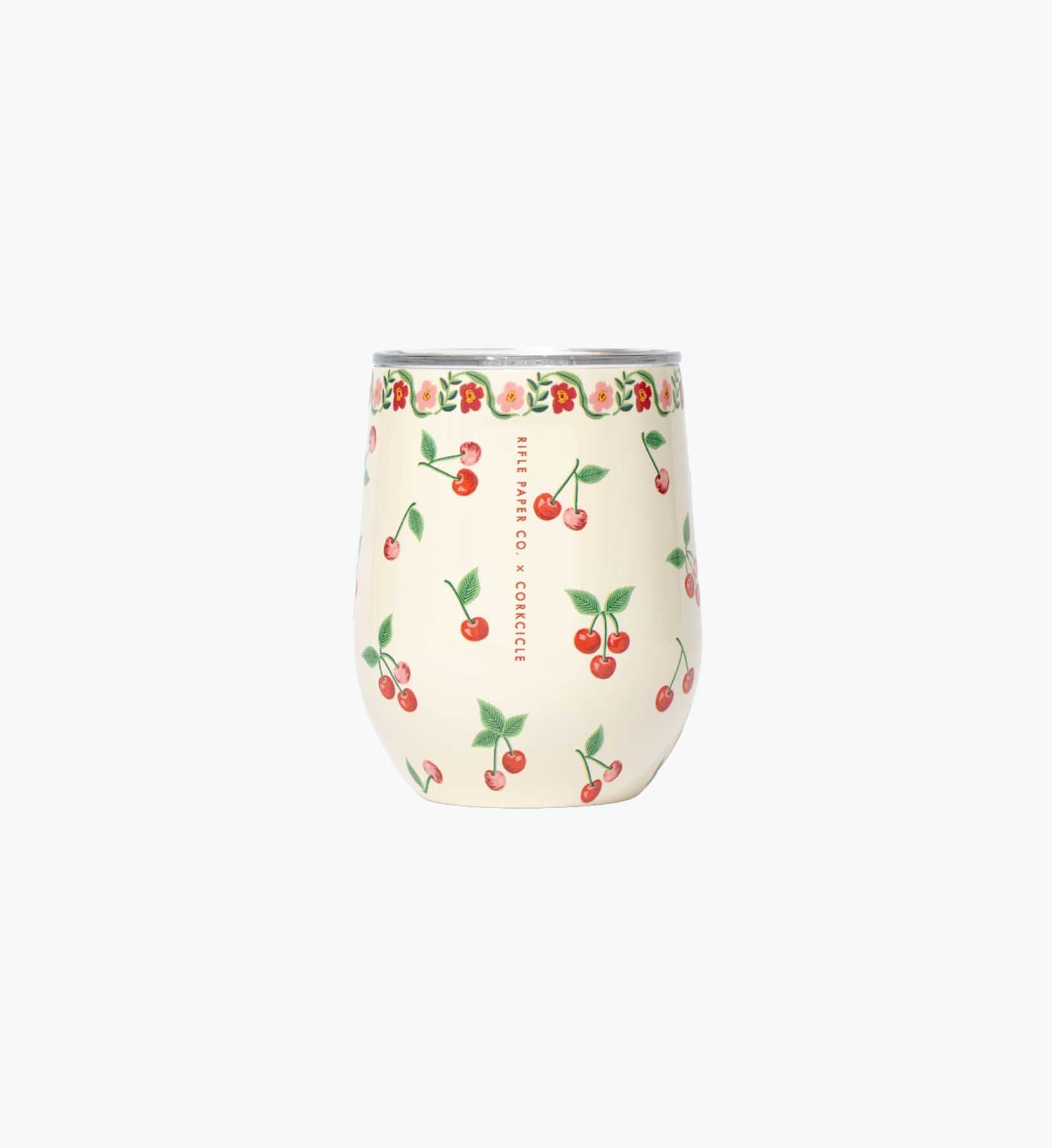 Stemless Wine Cup - Cherries - Premium Design Accessory