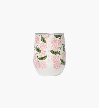 Stemless Wine Cup - Pink Hydrangea - Premium Design Accessory