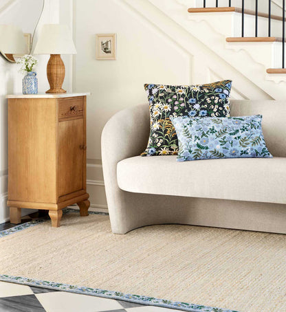 Costa Wildwood Jute Rug - Ivory & French Blue