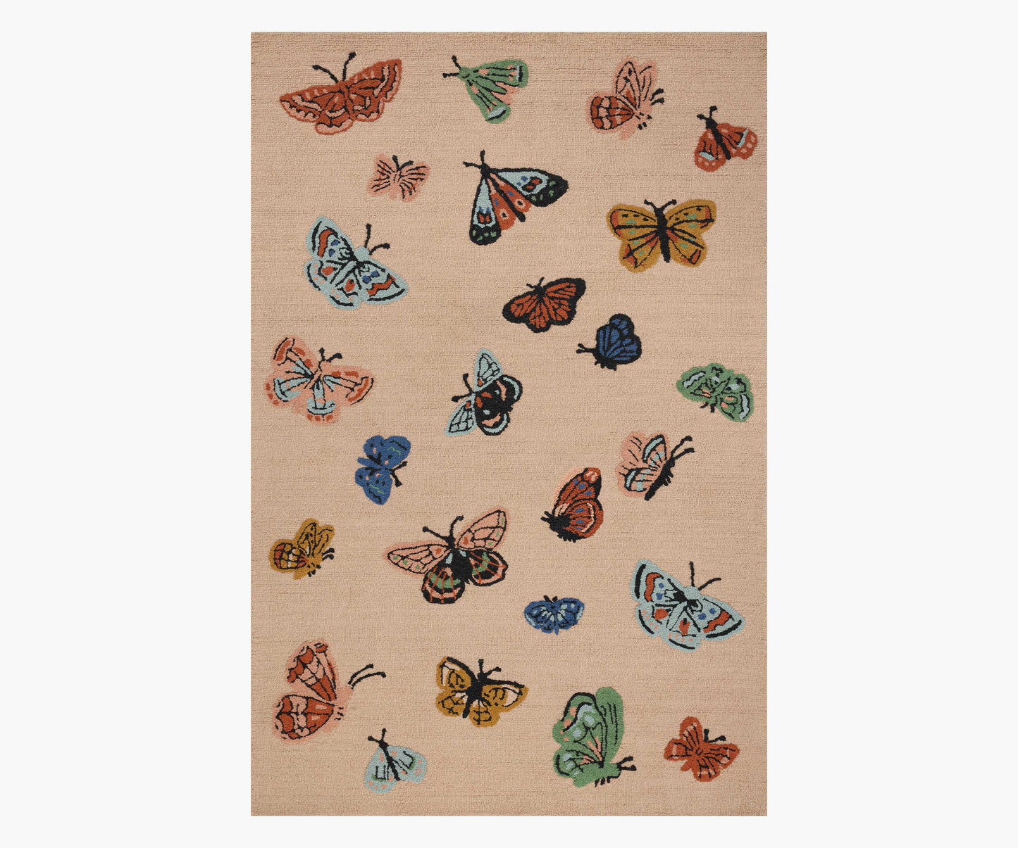 Highgrove Butterfly House Wool Hooked Rug - Blush - Premium Design Accessory