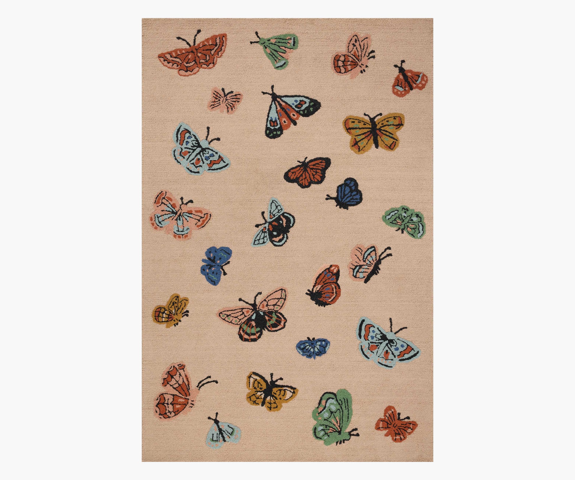 Highgrove Butterfly House Wool Hooked Rug - Blush - Premium Design Accessory