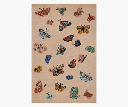 Highgrove Butterfly House Wool Hooked Rug - Blush - Premium Design Accessory