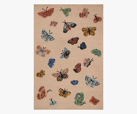 Highgrove Butterfly House Wool Hooked Rug - Blush - Premium Design Accessory