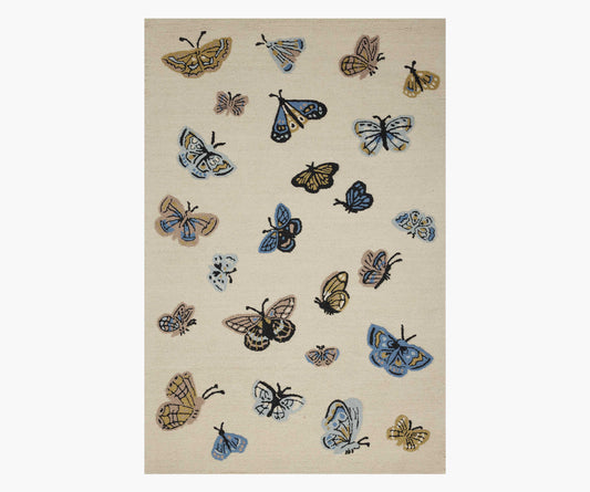Highgrove Butterfly House Wool Hooked Rug - Cream - Premium Design Accessory