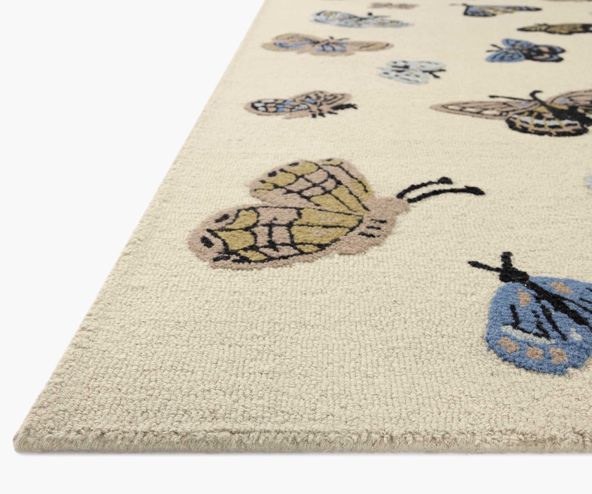 Highgrove Butterfly House Wool Hooked Rug - Cream