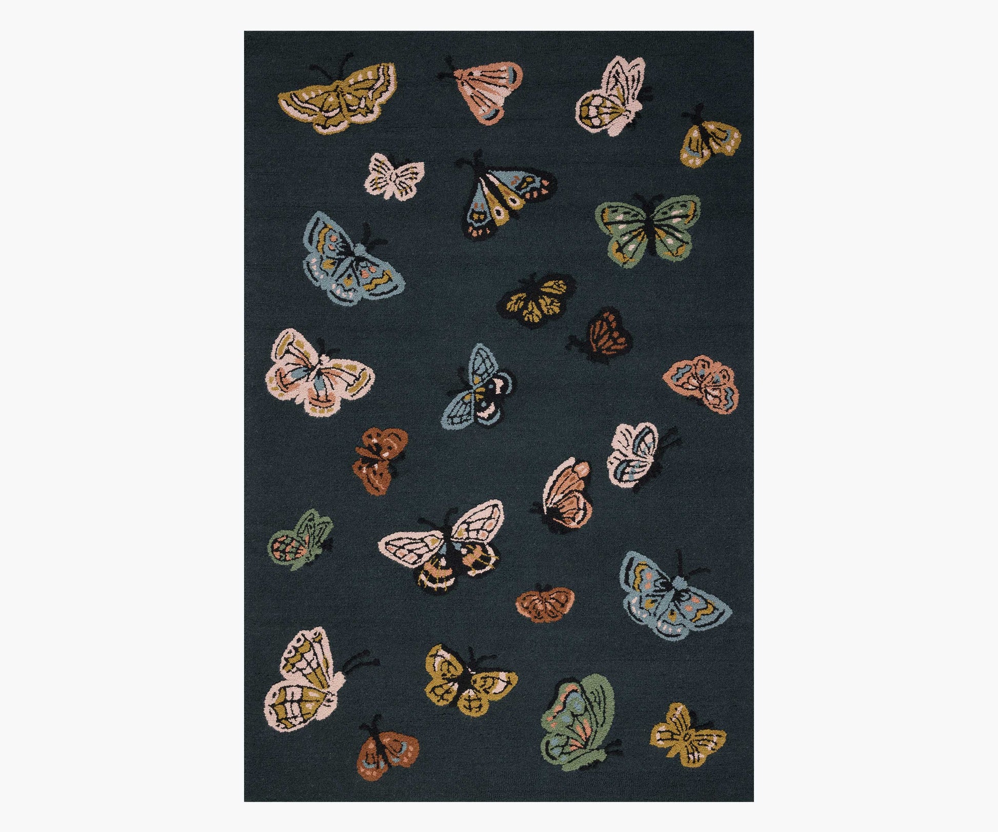Highgrove Butterfly House Wool Hooked Rug - Charcoal - Premium Design Accessory