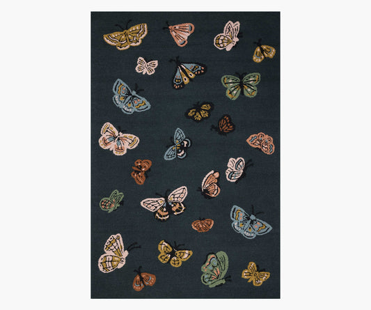 Highgrove Butterfly House Wool Hooked Rug - Charcoal - Premium Design Accessory