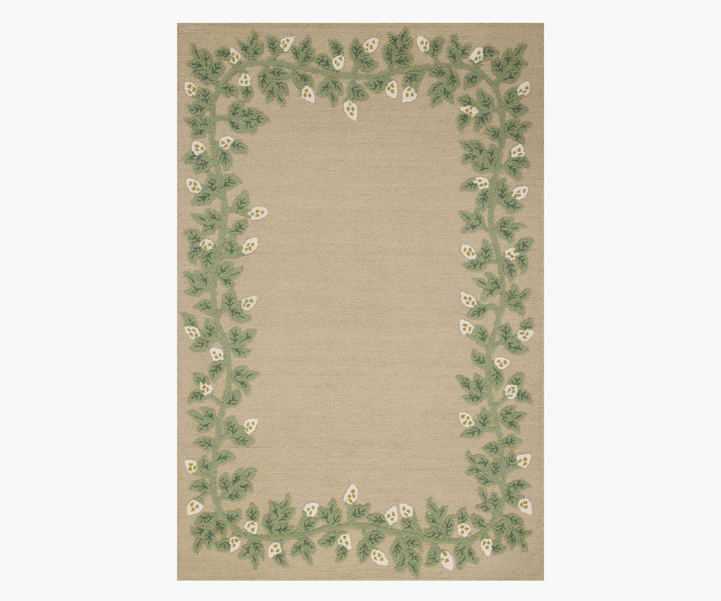 Highgrove Climbing Vines Wool Hooked Rug - Cream - Premium Design Accessory