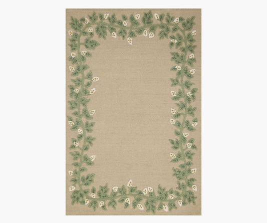 Highgrove Climbing Vines Wool Hooked Rug - Cream - Premium Design Accessory