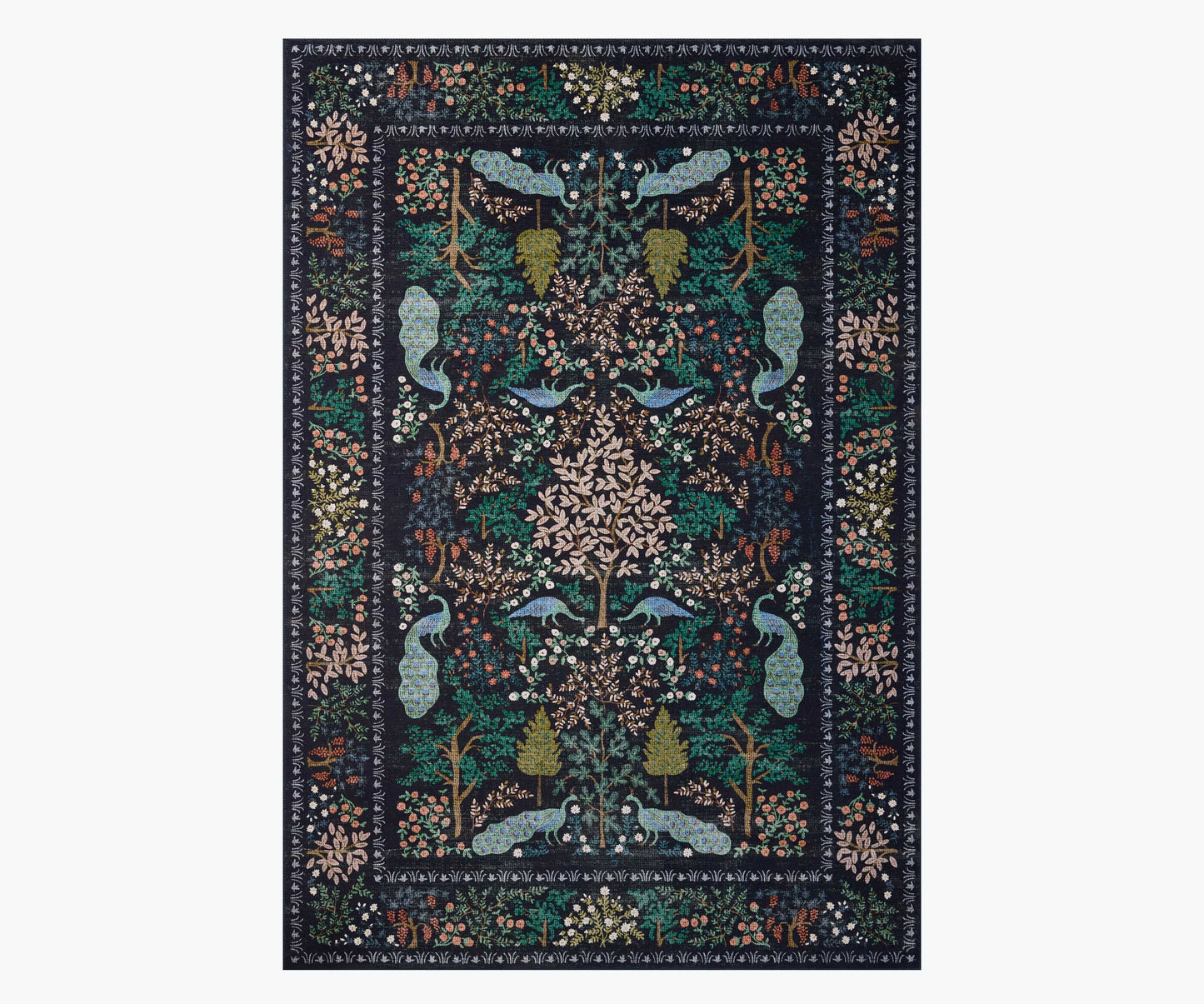Canopy Peacock Forest Printed Rug - Charcoal - Premium Design Accessory