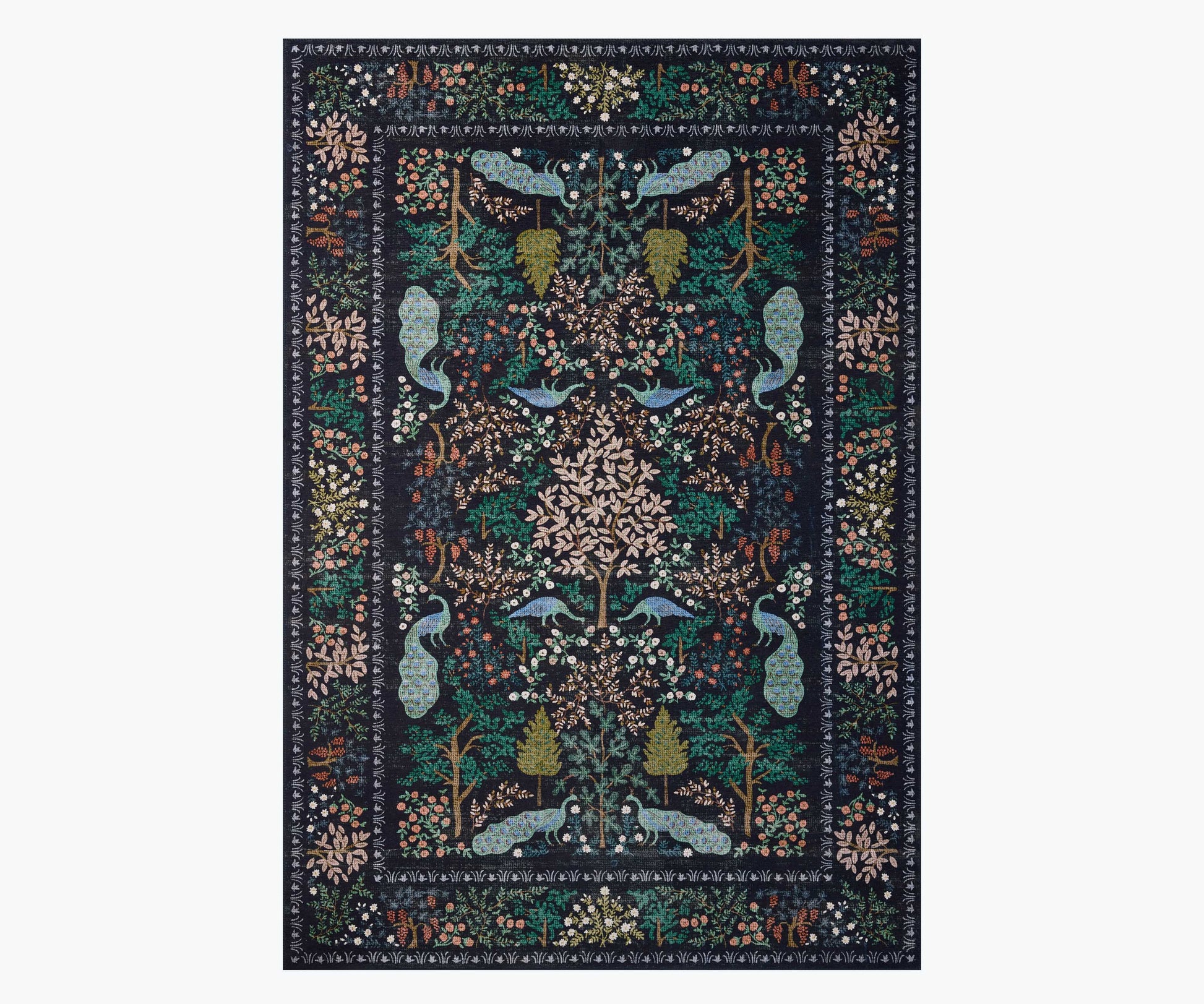 Canopy Peacock Forest Printed Rug - Charcoal - Premium Design Accessory