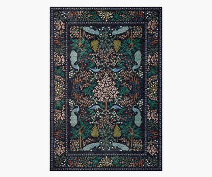 Canopy Peacock Forest Printed Rug - Charcoal - Premium Design Accessory