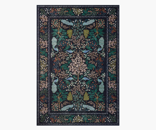 Canopy Peacock Forest Printed Rug - Charcoal - Premium Design Accessory