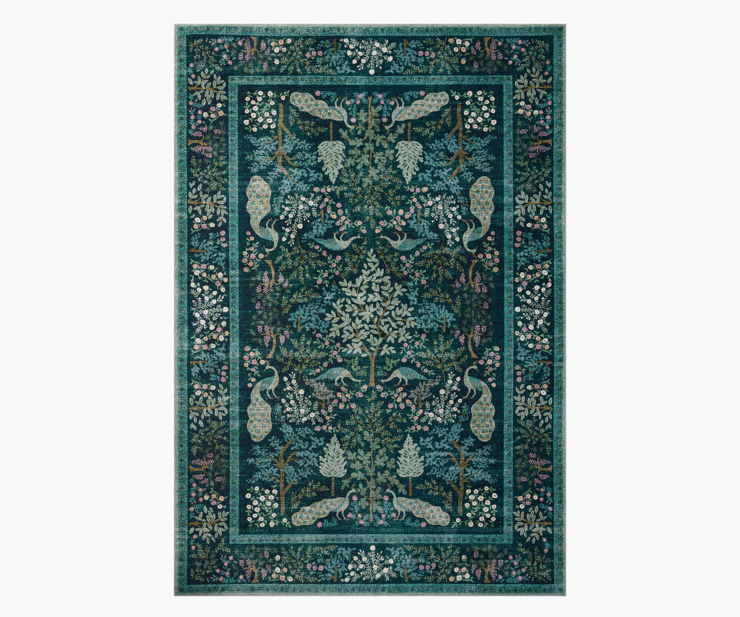 Canopy Peacock Forest Printed Rug - Teal - Premium Design Accessory