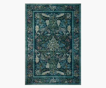 Canopy Peacock Forest Printed Rug - Teal - Premium Design Accessory