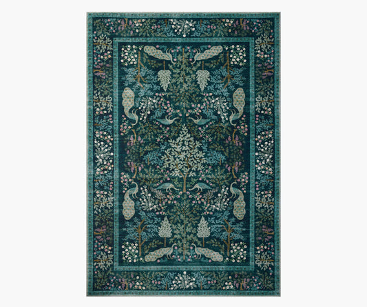Canopy Peacock Forest Printed Rug - Teal - Premium Design Accessory