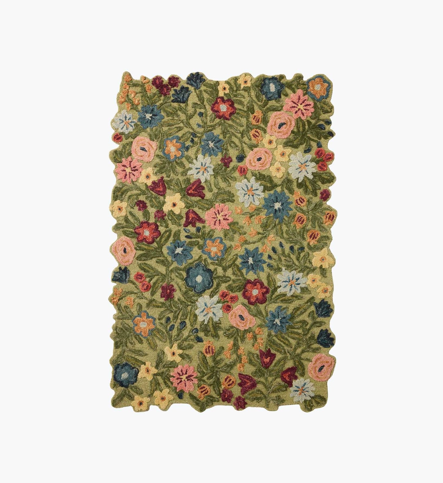 Edith Wool Hooked Rug - Green - Premium Design Accessory