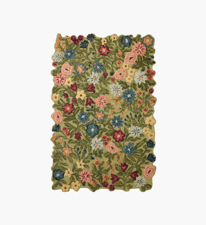 Edith Wool Hooked Rug - Green - Premium Design Accessory