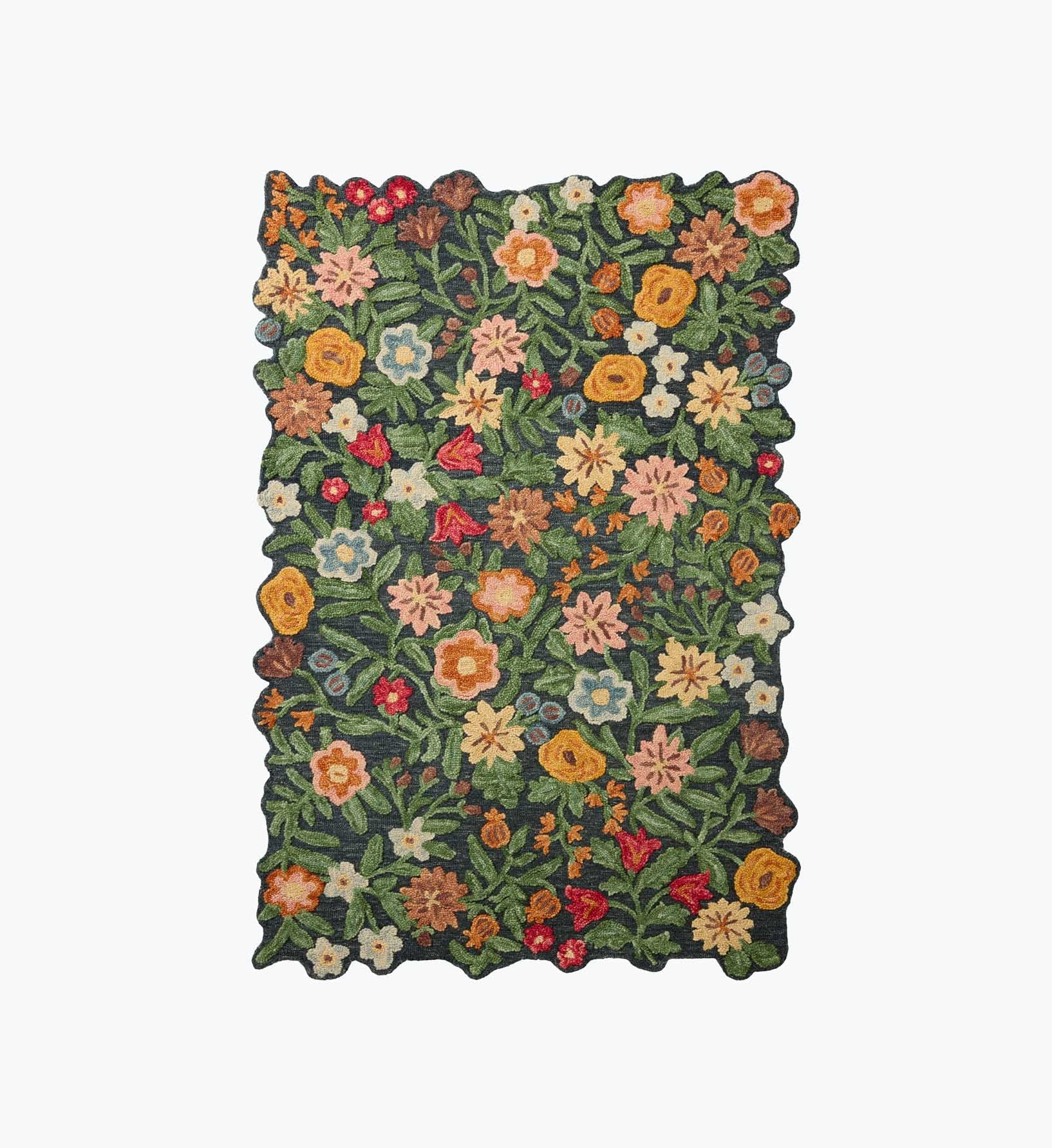 Edith Wool Hooked Rug - Navy - Premium Design Accessory