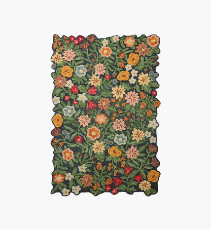 Edith Wool Hooked Rug - Navy - Premium Design Accessory
