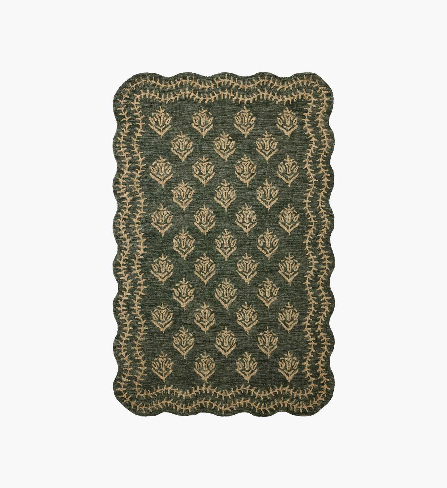 Lisette Wool Hooked Rug - Forest & Oatmeal - Premium Design Accessory
