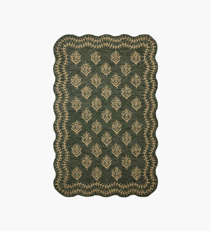 Lisette Wool Hooked Rug - Forest & Oatmeal - Premium Design Accessory