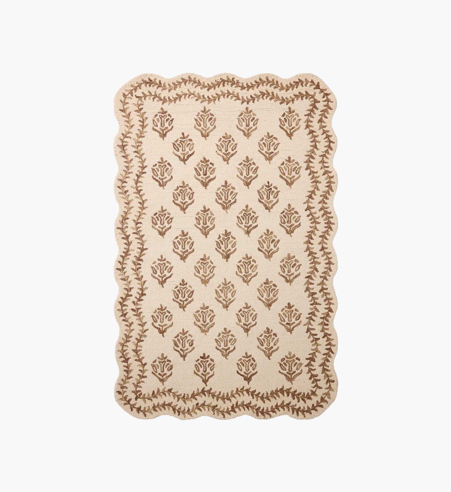 Lisette Wool Hooked Rug - Ivory & Natural - Premium Design Accessory