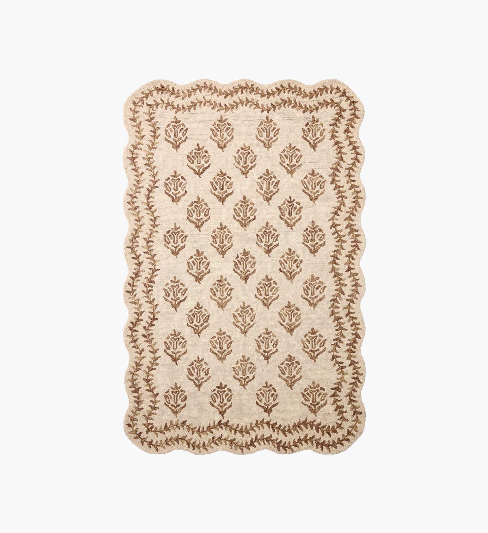 Lisette Wool Hooked Rug - Ivory & Natural - Premium Design Accessory