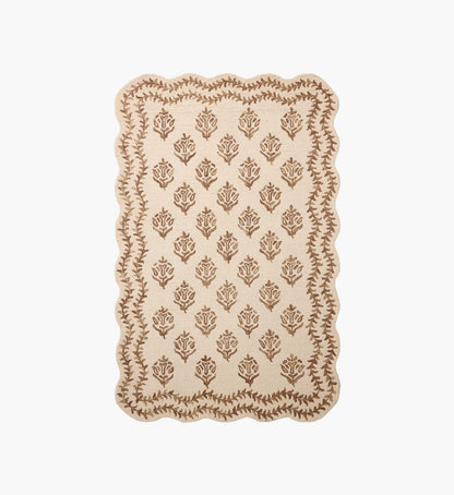 Lisette Wool Hooked Rug - Ivory & Natural - Premium Design Accessory
