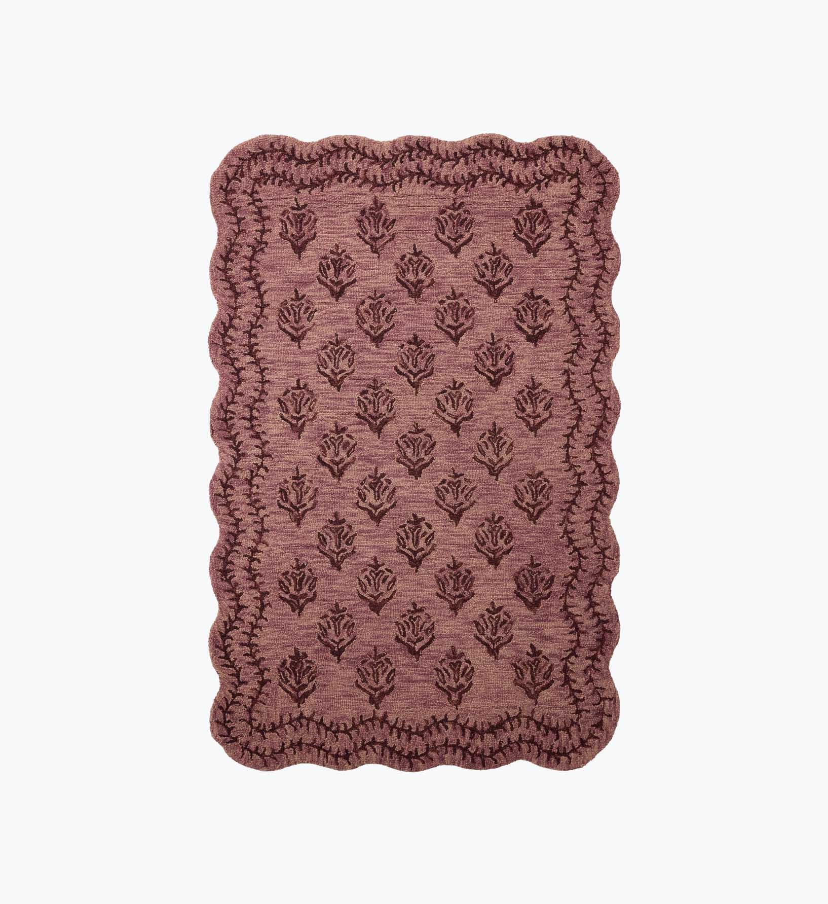 Lisette Wool Hooked Rug - Plum - Premium Design Accessory