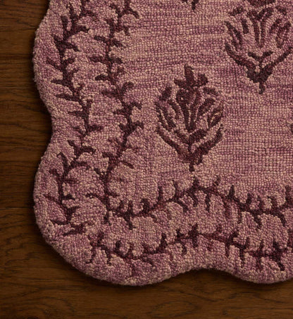 Lisette Wool Hooked Rug - Plum