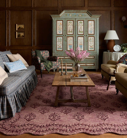 Lisette Wool Hooked Rug - Plum