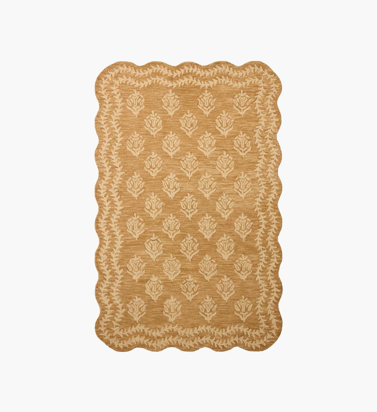 Lisette Wool Hooked Rug - Wheat & Ivory - Premium Design Accessory