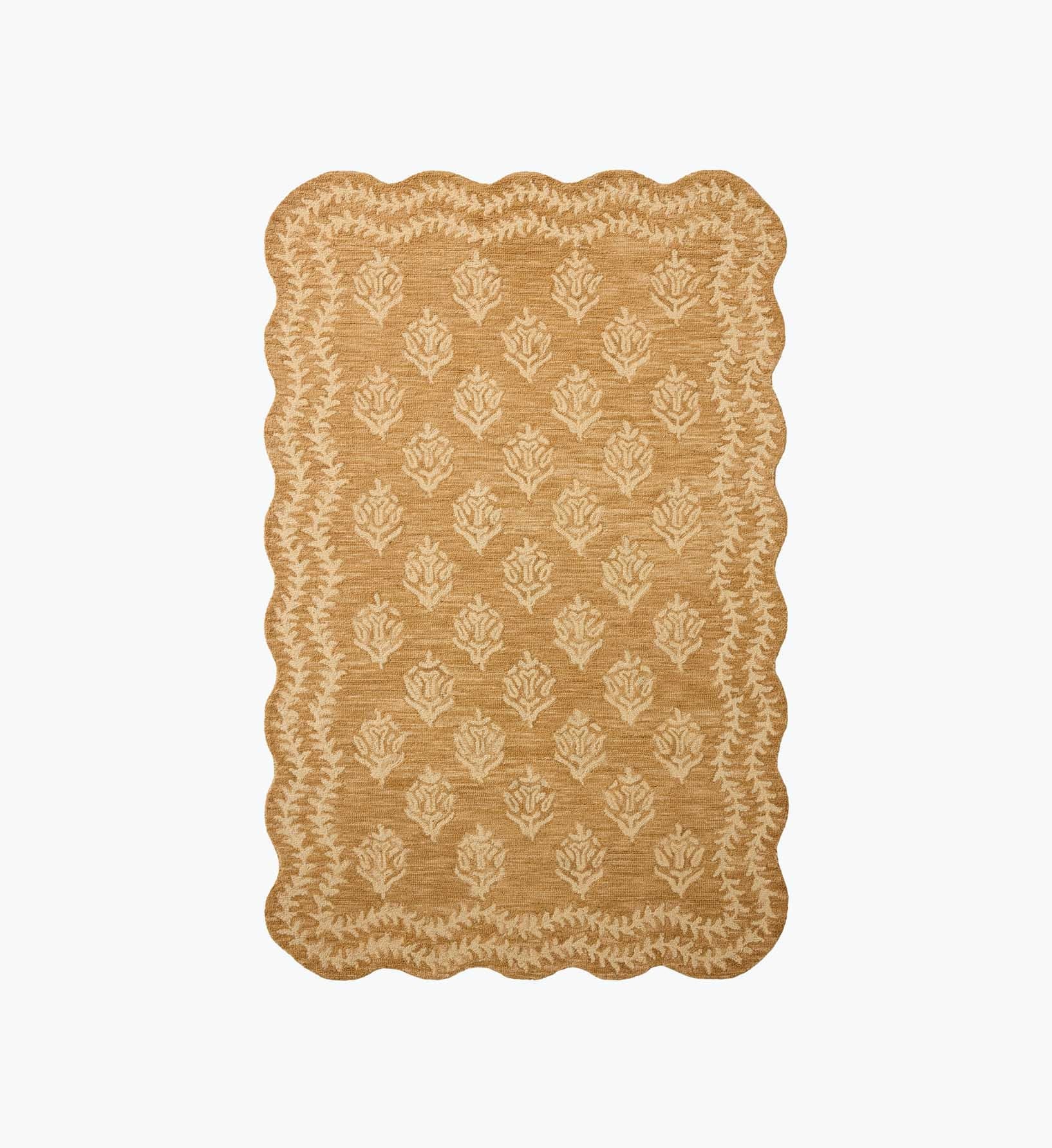 Lisette Wool Hooked Rug - Wheat & Ivory - Premium Design Accessory