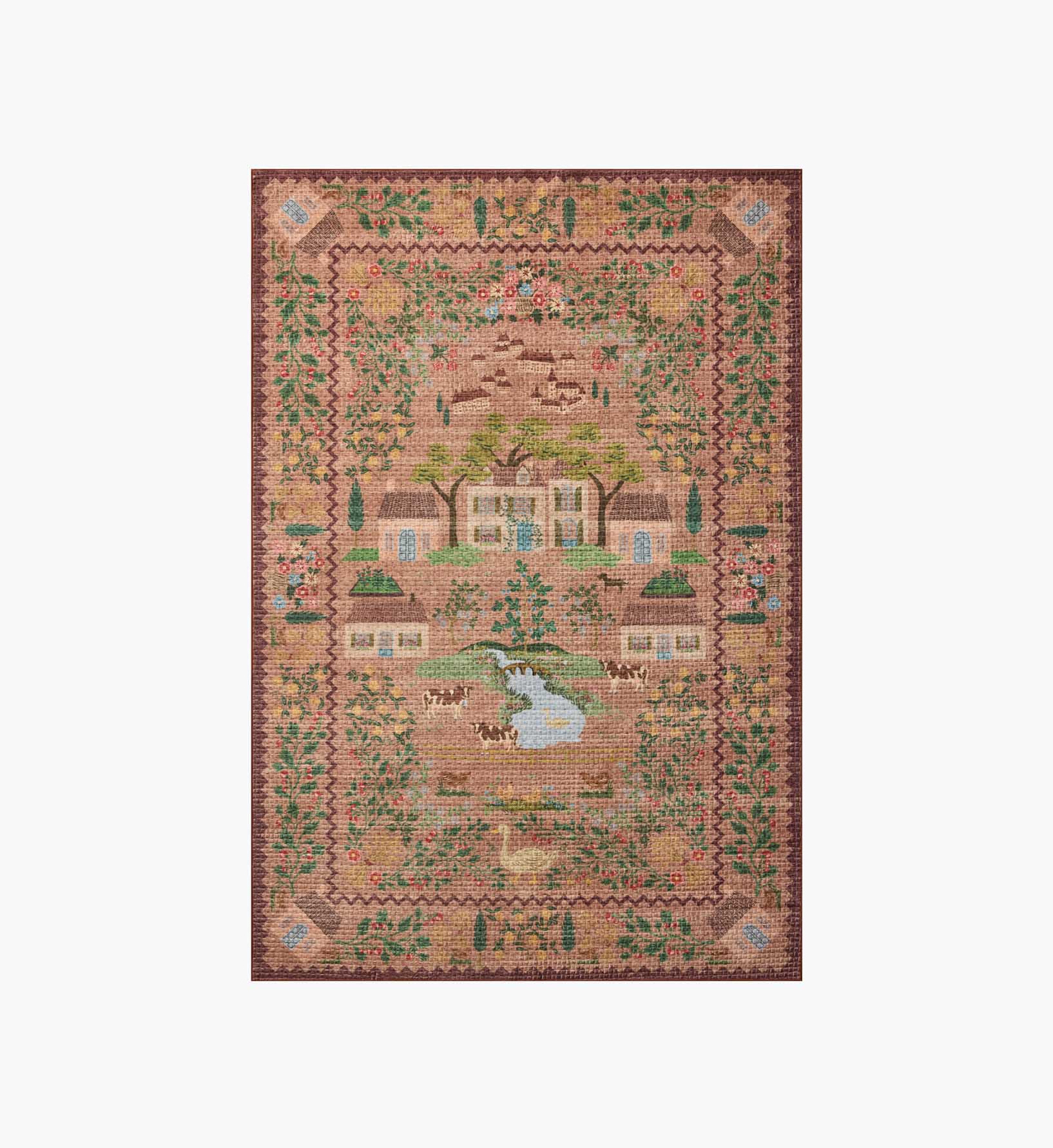 Orchard Country Farm Washable Rug - Mauve - Premium Design Accessory