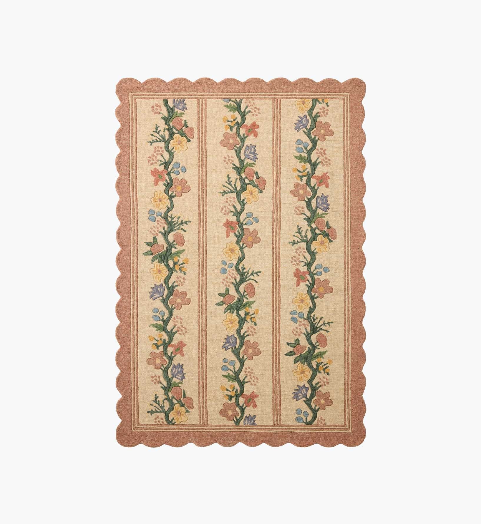 Thistle Wool Hooked Rug - Blush - Premium Design Accessory