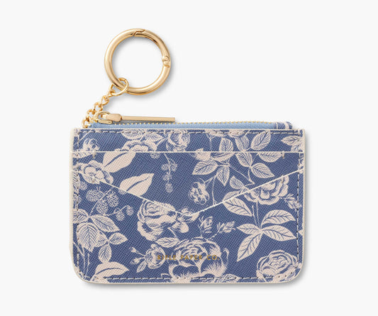 Key Ring Card Case - English Rose - Enamel Keychain