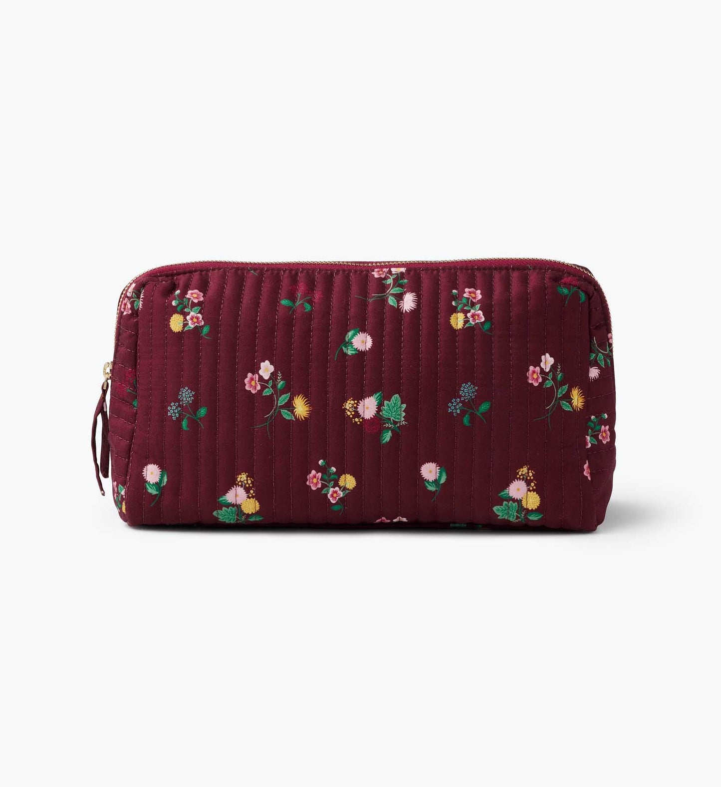Quilted Large Cosmetic Pouch - Ditsy Dahlia - Quilted Zipper Pouch