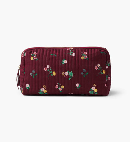 Quilted Large Cosmetic Pouch - Ditsy Dahlia - Quilted Zipper Pouch